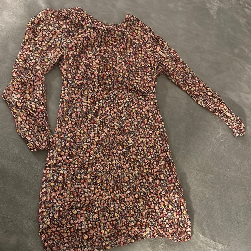 Mango Floral Long Sleeve Dress